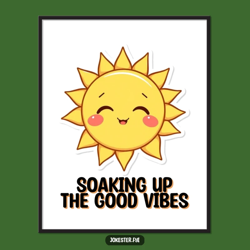 Funny Free Printable Wall Art: Tilted Sun - Cheerful Downloadable Decor