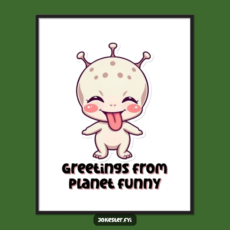 Free Printable Wall Art: Giggling Alien - Humorous Downloadable Space Art