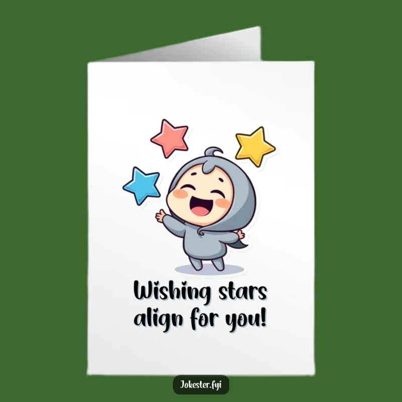 Free Printable Birthday Card: Giggling Star Juggler, Funny Downloadable Gift!