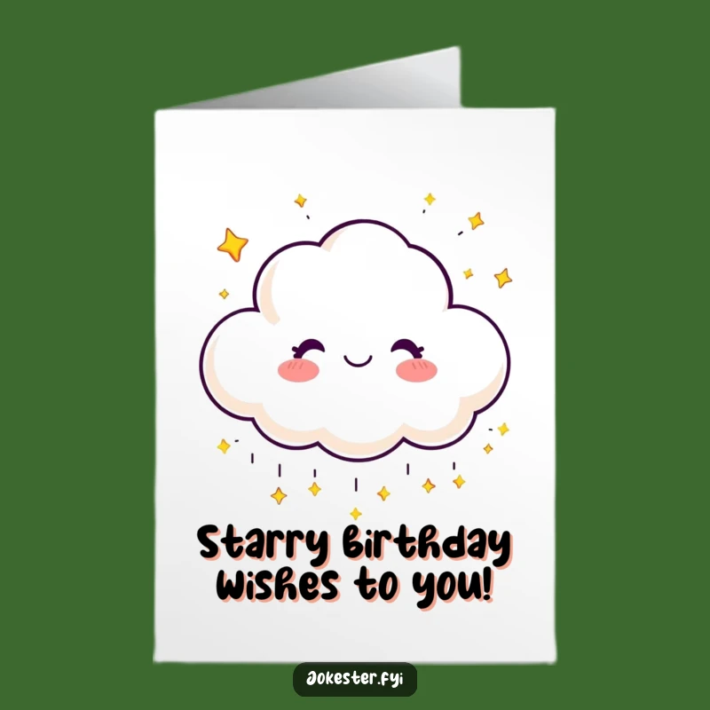 Free Printable Birthday Card: Star Raining Cloud - Funny DIY Downloadable Gift