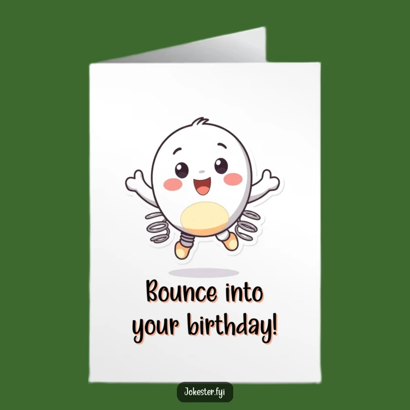 Free Printable Spring Feet Bouncing Birthday Card - Joyful Downloadable Gift