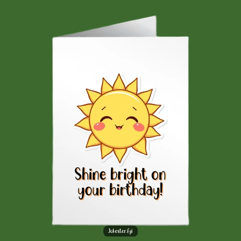 Free Printable Birthday Card: Playful Sun - Cheerful & Funny Downloadable Greeting