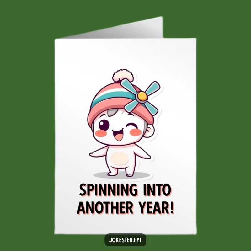 Free Printable Birthday Card: Silly Beanie Character Spinning Fun Downloadable Gift