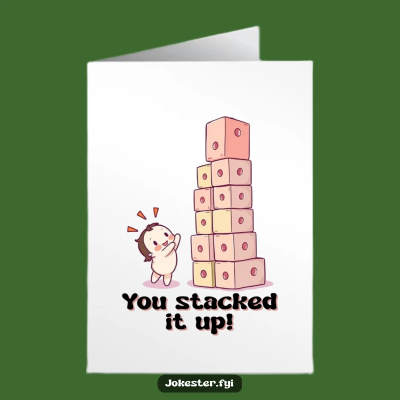 Free Printable Congratulations Card: Cube Collapse Fun Downloadable Gift