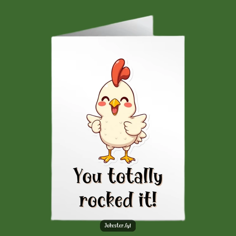 Free Printable Congratulations Card: Squawking Chicken Fun Downloadable Gift