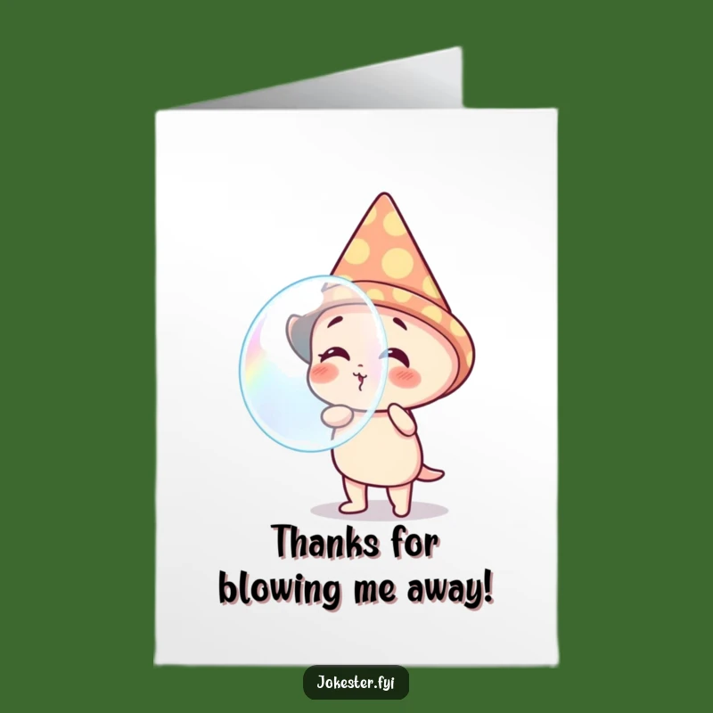 Free Printable Thank You Card: Bubble Character Gratitude Downloadable Gift