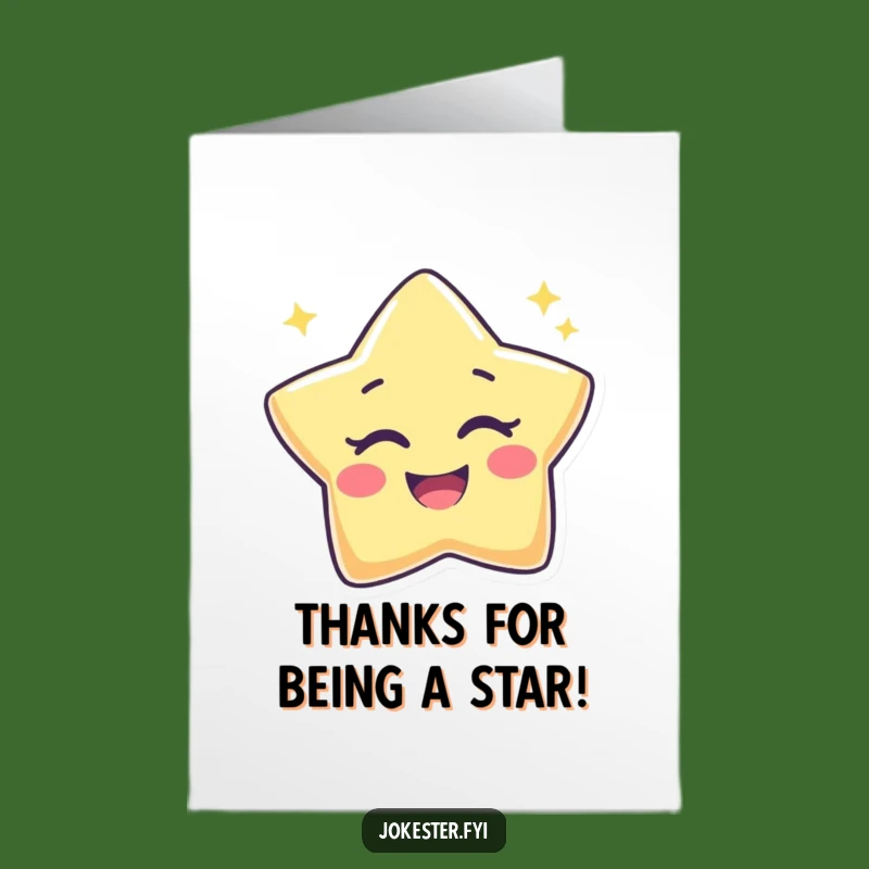 Free Printable Thank You Card: Gratitude Star, Playful Wink, Kind Downloadable Gift!