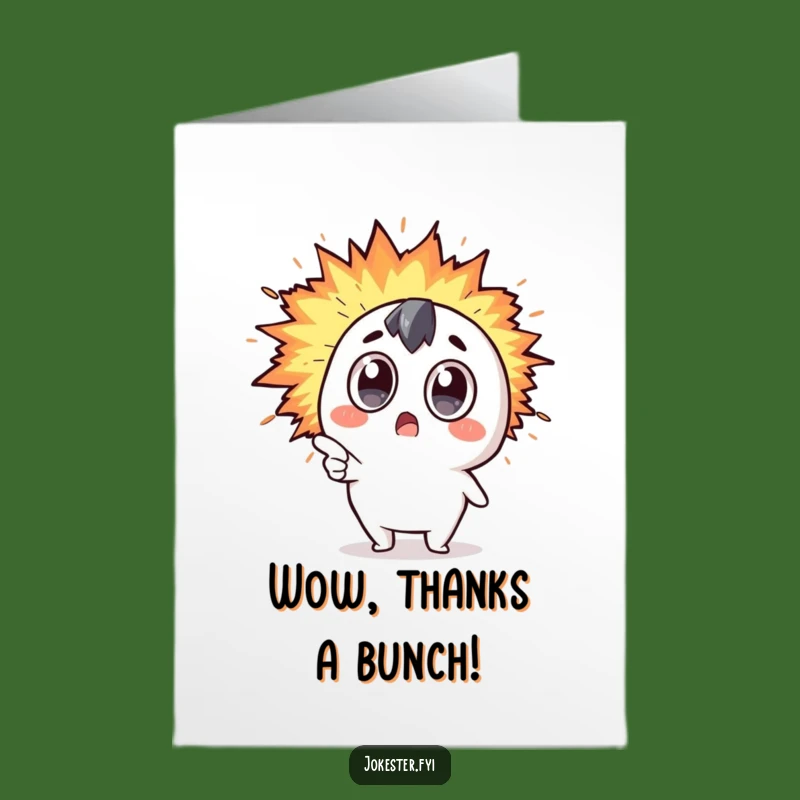 Free Printable Thank You Card: Humor Bomb - Amazed Kawaii Downloadable Gift!