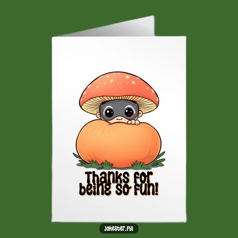 Free Printable Thank You Card: Masked Mushroom Friend Downloadable Gift