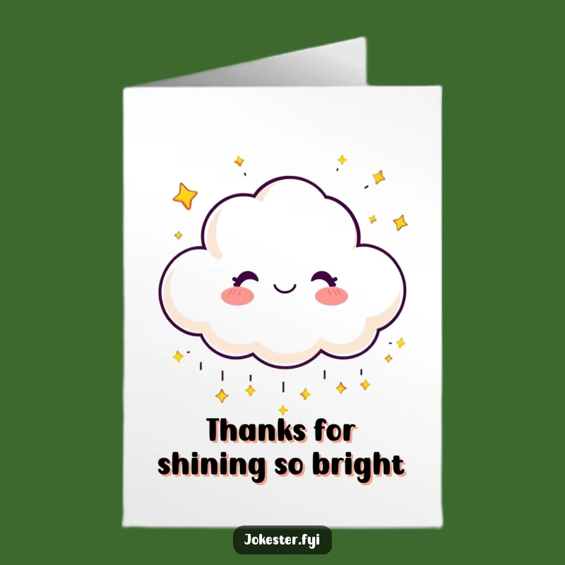 Free Printable Thank You Card: Sparkle Cloud - Easy Print at Home