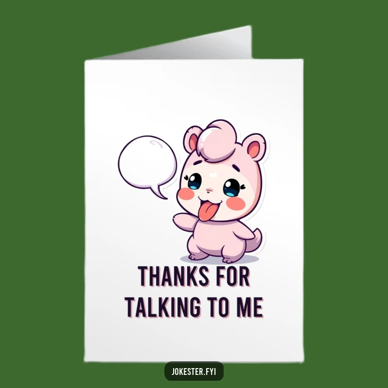 Free Printable Tongue Out Speech Bubble Thank You Card - Playful Gratitude