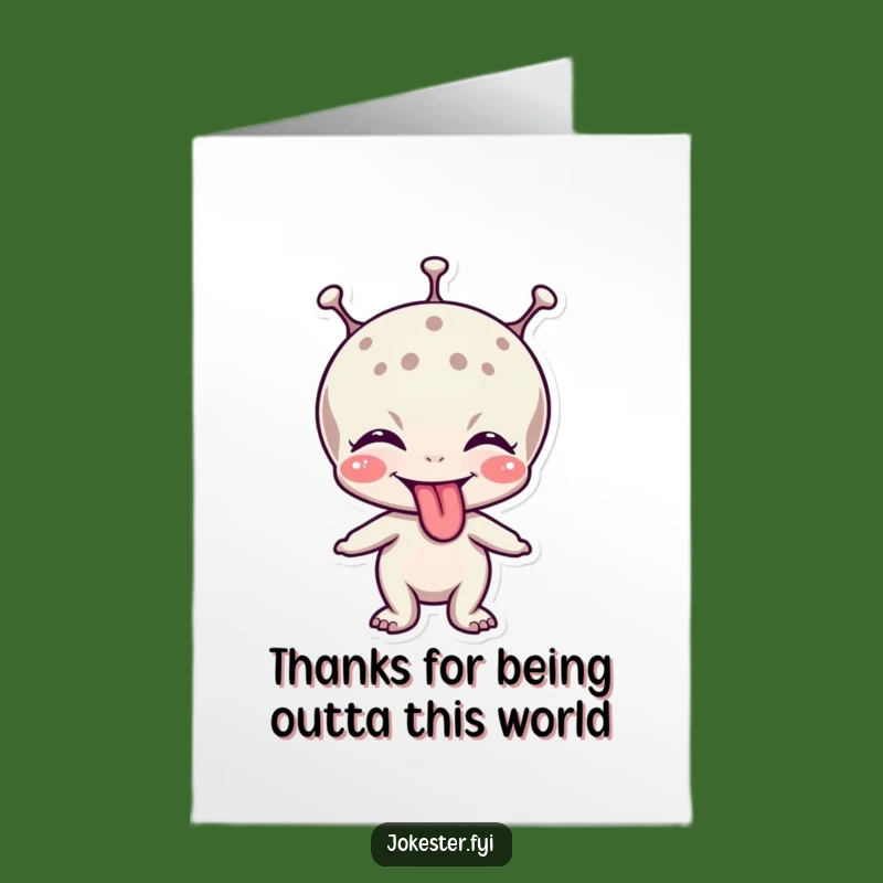 Free Printable Thank You Card: Playful Alien - Easy Print at Home