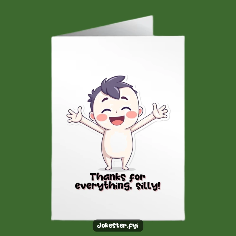 Free Printable Thank You Card: Silly Pose Gratitude - Downloadable Glee