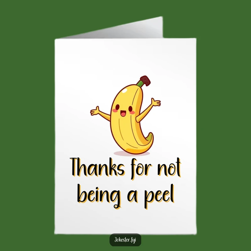 Free Printable Thank You Card: Goofy Banana Slip - Humorous Downloadable Appreciation