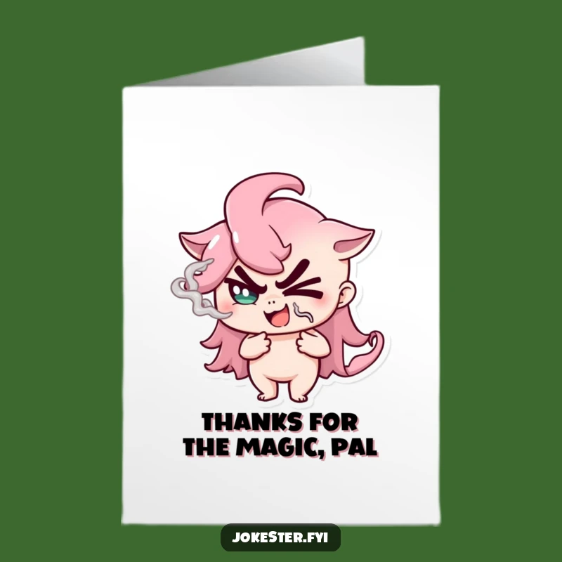 Free Printable Thank You Card: Winking Smoke Secret - Downloadable Gratitude