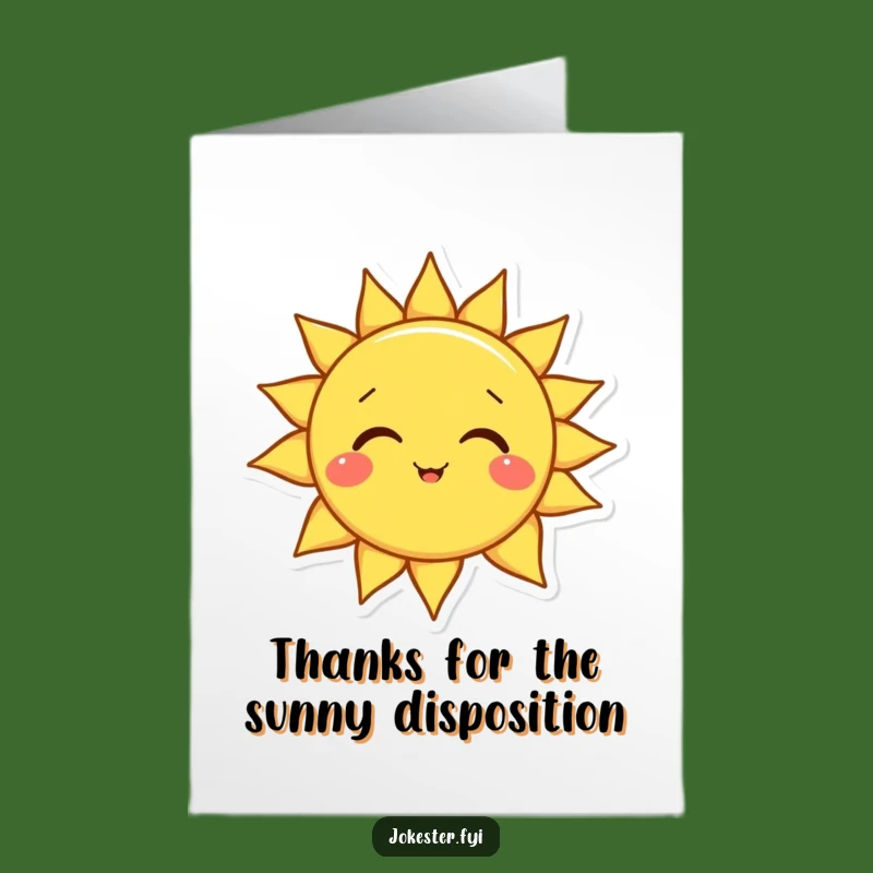 Free Printable Thank You Card: Sunny Smile - Humorous Downloadable Appreciation