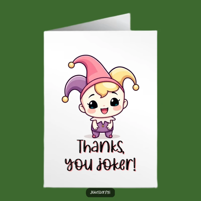 Free Printable Thank You Card: Jester Hat Tip for Your Kindness!