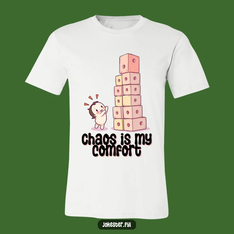 Funny Collapsing Cubes T-Shirt - Wear Your Delight in Hilarious Disarray!