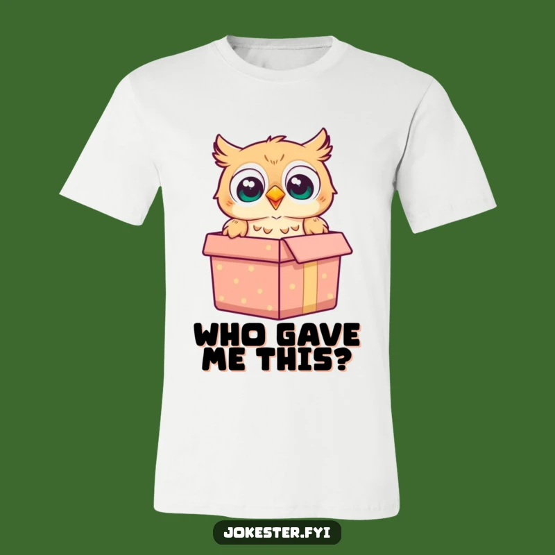 Funny Owl Gift Box Surprise T-Shirt: Wearable Humor for Joyful People