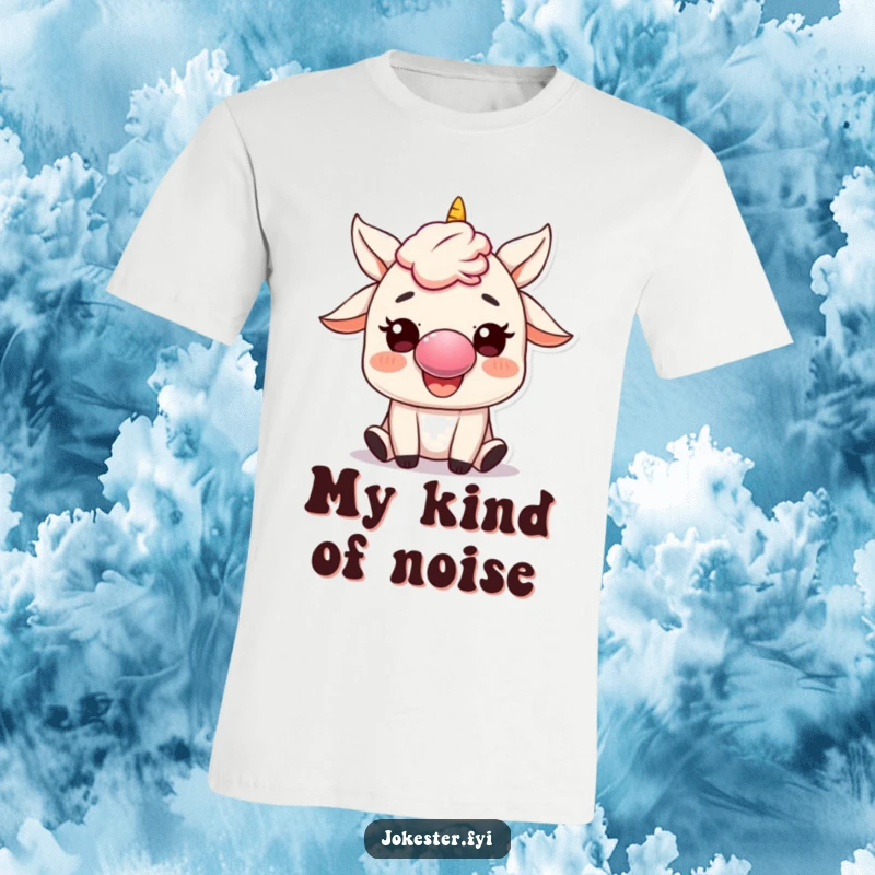 Funny T-Shirt: A cheerful character with a clown nose actively honks a miniature horn, exuding playful humor and a joyful spirit.