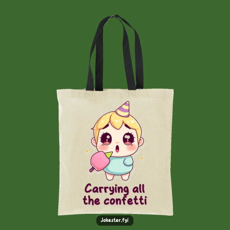 Funny Surprised Party Popper Tote Bag: Carry Your Reactions, Perfect Funny Gift!