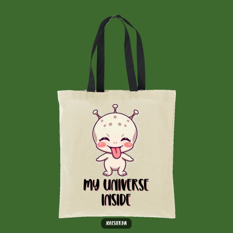 Funny Alien Tongue Tote Bag: Carry Your Cosmic Style