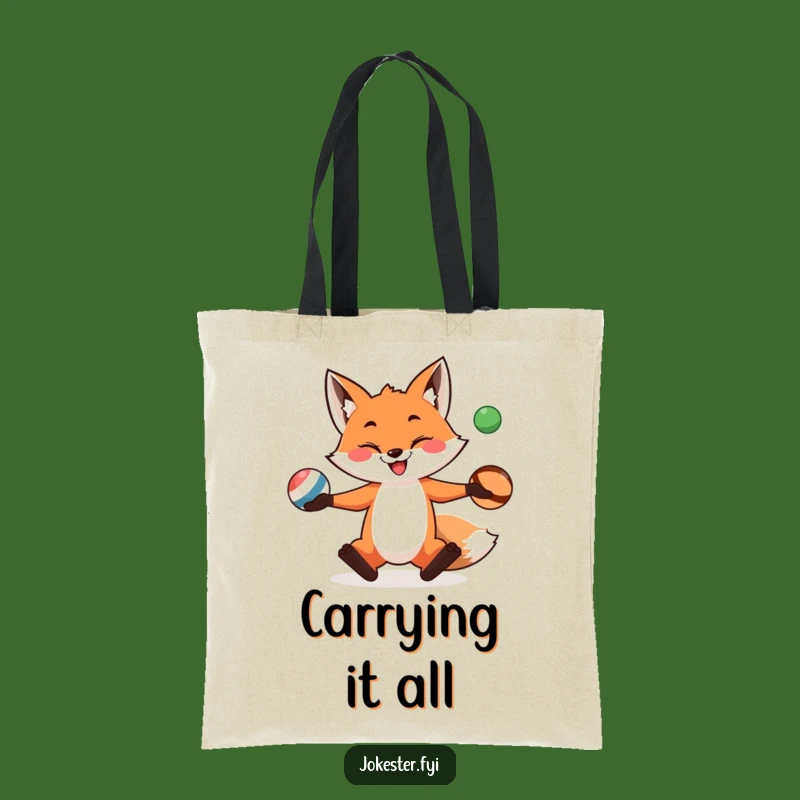 Funny Fox Juggling Tote Bag: Carry Your Laughs in Style, Perfect Funny Gift