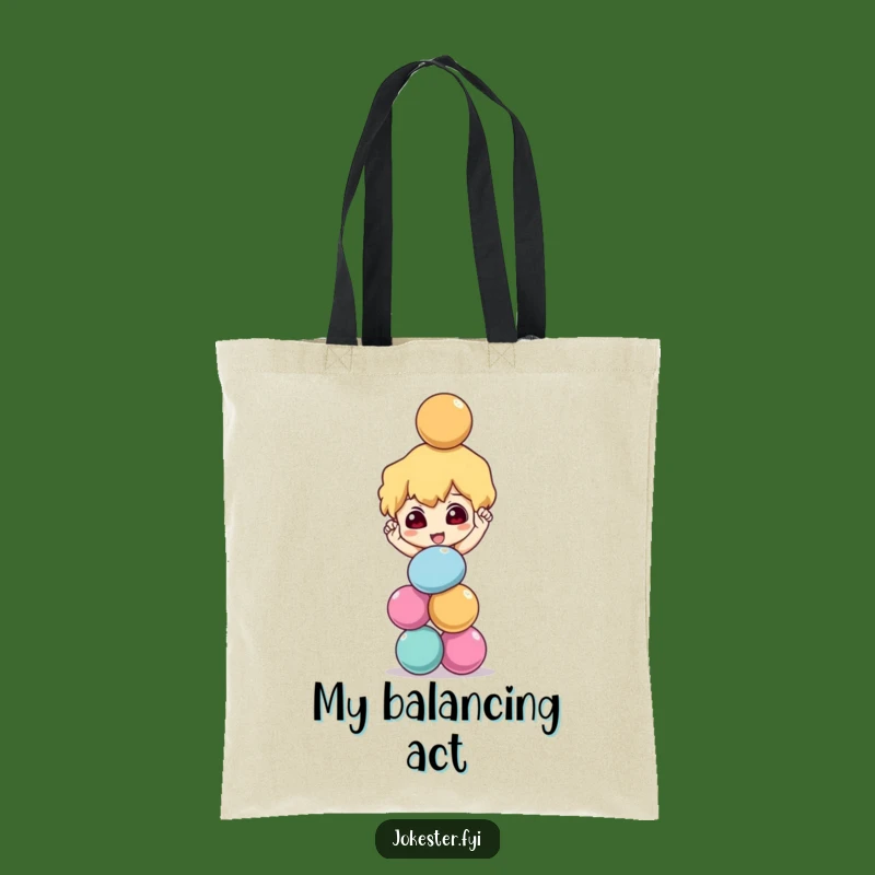 Funny Balancing Balls Tote Bag - Mischievous Character Eco Gift