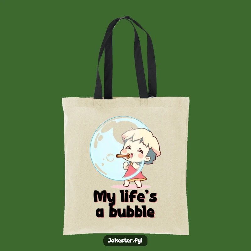 Funny Giant Bubble Blower Tote Bag - Excited Character Eco Gift