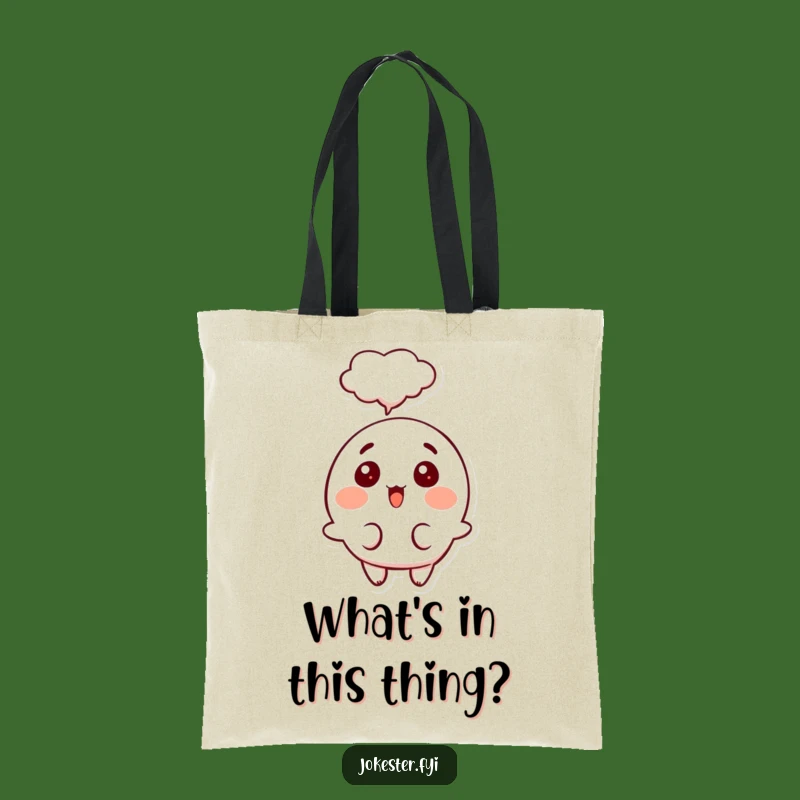 Funny Surprised Thought Tote Bag: Happy Character Carry-All, Hilarious Gift!